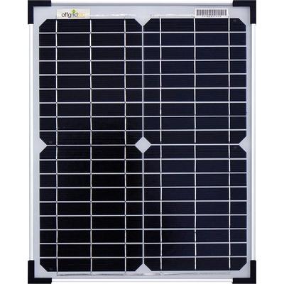 OFFGRIDTEC Solarmodul "20W Mono Solarpanel 12V" Solarmodule extrem wiederstandsfähiges ESG-Glas schwarz (baumarkt)