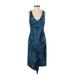 Tommy Bahama Casual Dress - Sheath: Blue Jacquard Dresses - Women's Size 2X-Small