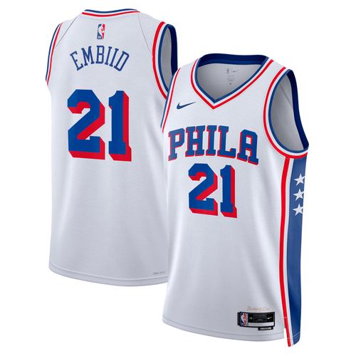 Philadelphia 76ers Nike Association Edition Swingman Jersey - White Joel Embiid Unisex