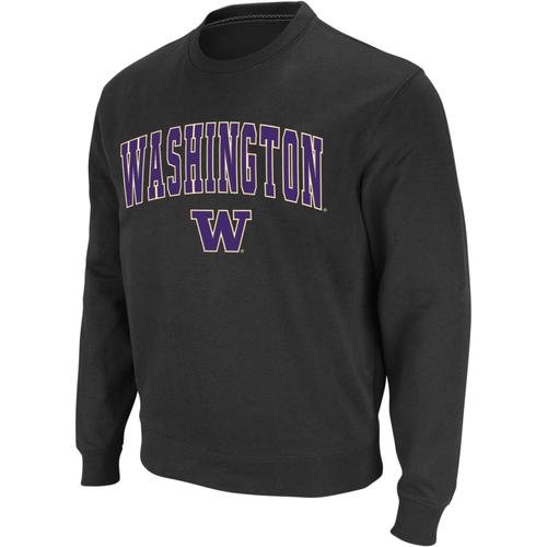 Colosseum Anthrazit Washington Huskies Arch & Logo Rundhals-Sweatshirt für Herren