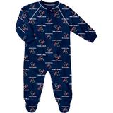 Infant Navy Houston Texans Allover Print Raglan Full-Zip Jumper