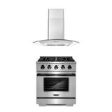 Cosmo 2 Piece Kitchen Appliance Package w/ 30" Gas Freestanding Range, & Wall Mount Range Hood | Wayfair COS-3PKG-508