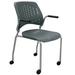 300 Lb. Capacity Gray Mobile Stacking Classroom Chair w/Armrests