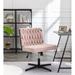 Latitude Run® Magena Armless Cross legged Velvet Office Chair without Wheels, Wide Seat & Rocking Back Upholstered in Black | Wayfair