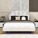Everly Quinn Platform Bed w/ Elegant Flowers Headboard & LED Wood & /Upholstered/Velvet/Metal & /Metal | 45 H x 58 W x 79 D in | Wayfair