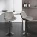 Ebern Designs Nalupatio Bar Stools Adjustable Counter Height Modern Swivel Bar Stools w/ Backs Upholstered/Metal in Gray/Black | Wayfair