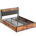 17 Stories Wilian Tufted Storage Platform Bed Upholstered/Metal in Brown/Gray | 41.3 H x 62.2 W x 86.2 D in | Wayfair