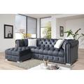 Gray Sectional - House of Hampton® L-Shape Sectional Sofa, Tufted Chesterfield Couch Large Sofa Living Room Set w/ Chaise Lounge | Wayfair