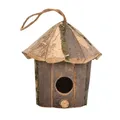 Nichoirs en bois naturel pour l'extérieur maison d'oiseaux sur pied avec ficelle pour petits