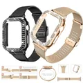 Boîtier diamant et bracelet en métal pour iWatch bracelet en acier inoxydable pour Apple Watch