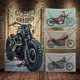 Motorcycle On The Way Flag Banner Motorcyclist Poster Wall Art AD Vintage Sign Dark Motor Car Man