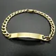 Stainless Steel Bracelet 18K Gold Plated 6MM ID Bangle 8" Curb Cuban Link 20cm for Men Women Jewelry