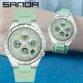 SANDA Luxury Ms LED Digital Sport Watch Fashion Casual Gold Wrist Watch Women Girl Military