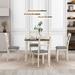 5 Piece Kitchen Table Set Farmhouse Dining Sets, Wooden Dining Table & 4 Upholstered Chairs for Small Space Dining Room, Beige