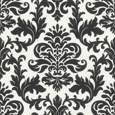 Tapete Kollektion Selection 278507 Papiertapete Barock 0.53 x 10.05 m Schwarz Weiß Wohnzimmer Flur Image