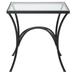 Uttermost Alayna Black Metal & Glass End Table - 22"W x 24"H x 16"D