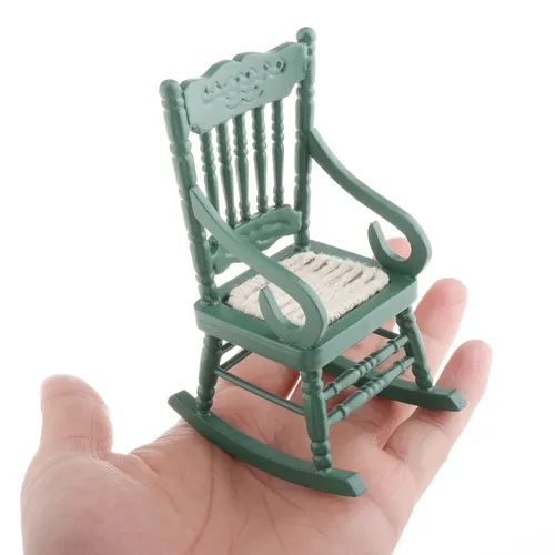 Miniatur Schaukel Stühle 2 Pack 1:12 Puppenhaus Mini Möbel Holz Stuhl Modell Gesetzt Puppenhaus