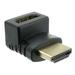 HDMI High Speed Vertical 90 Degree Elbow Adapter - Up HDMI Type-A Male to HDMI Type-A Female 4K 60Hz Black