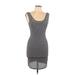 Topshop Casual Dress - Bodycon: Black Marled Dresses - Women's Size 6