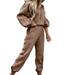 iOPQO Lounge Sets For Women Cargo Pants Women Women S Sports And Leisure Hooded Sweater Set For Autumn And Winter Pants For Women Khaki XL