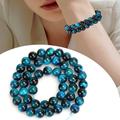 Eye Beads Eye Round Beads Natural Eye Beads Jewelry Eye Beads Bracelet Eye Beads Natural Stone Blue Eye Round Beads DIY Jewelry Bracelet Making Accessory8mm 48pcs Beads