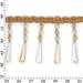 Tapered Baguette Beaded Rhinestone Tassel Fringe 5 & 3/8 Wide Polyester Trim Sold By The Yard - Gold