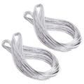 2 Rolls Metallic Cord String Non Stretch Thread for Jewelry Craft Making and Tags (Silver)