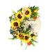 Door Hanging Garland - Simulation Flower Bee Pattern Decorative Long Lasting Half Blooming Sunflower Bee Festival Wreath Home Supply for Home Decoration and Festivals