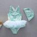YCNYCHCHY Summer Girls Tutu Swimwear with Swimming Cap Sun UV Rash Guards Swimsuit for Girls Baby Toddler Kids Two Pieces Set2-9Years