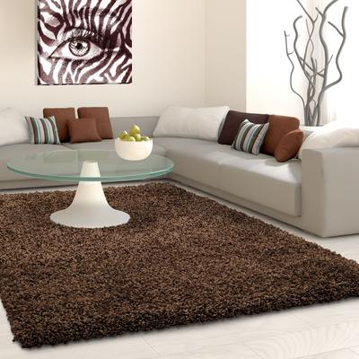 Hochflor-Teppich AYYILDIZ TEPPICHE "Life Shaggy 1500", braun, B:60cm H:30mm L:110cm, Kunstfaser, Teppiche, Langflor, uni, große Farbauswahl, robust, auch als Läufer und in rund Image