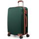 CALDARIUS Suitcase Medium Size | Lightweight Hardshell Luggage | 4 Large Dual Spinner Wheels | Telescopic Handle Trolley Medium Suitcase | Medium 24" Hold Check in Luggage (Dark Green)