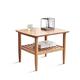 OUPAI Table Solid wood End Table 2-Tier Side Table with Storage Shelf Small Tables Living Room Square Coffee Table Nightstand Bedside Table Multipurpose for Home Office Living Room Bedroom for Living