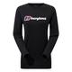 Berghaus Women's Boyfriend Big Classic Logo Long Sleeve Tee, Jet Black, 8