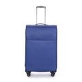 Stratic Light + Suitcase Soft Shell Travel Suitcase Trolley Suitcase Hand Luggage, TSA Suitcase Lock, 4 Wheels, Expandable, darkblue, 79 cm, L