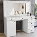 Hokku Designs Fearchar Vanity Wood in Brown/White | 61 H x 56.3 W x 20.07 D in | Wayfair 99581271216A4033BC81AEF57A3E0E83