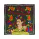 Women's Frida X Lost Pattern "Los Amores De Frida" Large Silk Scarf - Dark Green One Size Lost Pattern Nyc