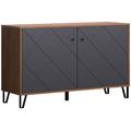 Sideboard PLACES OF STYLE "Molveno" Sideboards Gr. B/H/T: 123 cm x 76 cm x 40 cm, schwarz (eiche kraft gold melamin, graphite tiefzieh) Sideboards