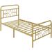 Yaheetech Modern Twin XL Size Metal Bed Frame with Sparkling Star-Inspired Design Headboard and Footboard