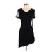 Kimberly Taylor Cocktail Dress - A-Line Scoop Neck Short sleeves: Black Solid Dresses - Women's Size X-Small