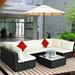 Costway 7PCS Patio Rattan Furniture Set Sectional Sofas Off White & - See Details