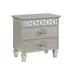 Bedroom 2-Drawer Nightstand Silver and Mirrored Finish