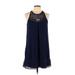 Iz Byer Casual Dress: Blue Dresses - Women's Size Large