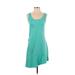 Lole Casual Dress - A-Line Scoop Neck Sleeveless: Blue Print Dresses - Women's Size Small