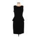 Banana Republic Casual Dress Crew Neck Sleeveless: Black Print Dresses - Women's Size 10 Petite