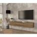 Latitude Run® Gloriann 70.87" W Floating TV Stand Storage Credenza Wood in Black | 11.61 H x 70.87 W x 12.32 D in | Wayfair