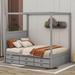 Red Barrel Studio® Joequan Queen Storage Canopy Bed Wood in Gray | 78.7 H x 103.8 W x 82.9 D in | Wayfair FC94D8C45A4049A684A52583A3DA8433