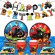 Fournitures d'anniversaire sur le thème de la voiture Monster Truck assiettes de fête serviettes
