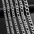 3mm-11.5mm Widt Stainless Steel Figaro Link Chain Classic Curb Necklace Sliver Color for Men Women