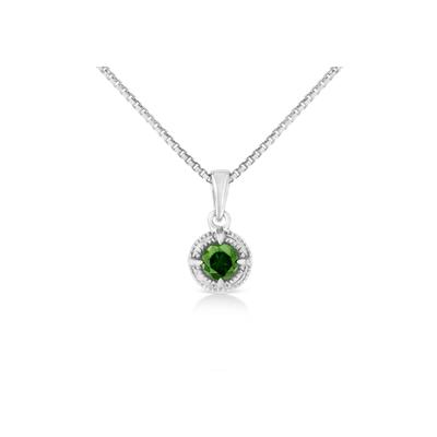 Women's Silver 1/10 Cttw Colored Diamond Solitaire 18