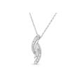 Women's Silver Diamond Accent Bypass Curve 18" Pendant Necklace by Haus of Brilliance in Silver